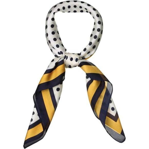 Polka Dots Square Scarf Neck Scarves Kerchief Neckerchief Headband for Women - Picture 1 of 8